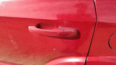 09-10 Dodge Journey Driver Left Rear Outside Door Handle Back Inferno Red Prh