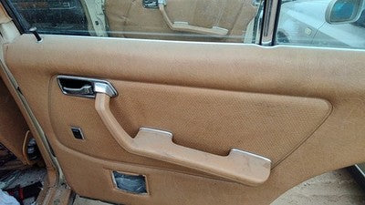 80 Mercedes 300Td Passenger Right Rear Door Trim Panel With Switches Back Brown