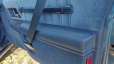 89 Olds Cutlass Cierra Passenger Right Front Door Trim Panel With Switches Blue