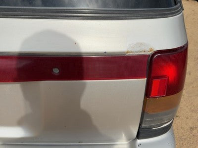 90-91 Legacy License Plate Trim Surround Panel Oem Tail Trunk Finish Silver