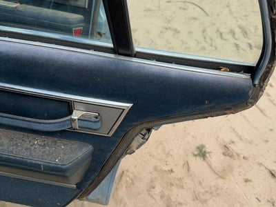 1986 Olds 88 Passenger Right Rear Door Trim Panel With Switches Back Blue