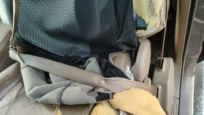 1994 Chevy Suburban Driver Left Front Seat Belt Retractor Oem Shoulder Tan
