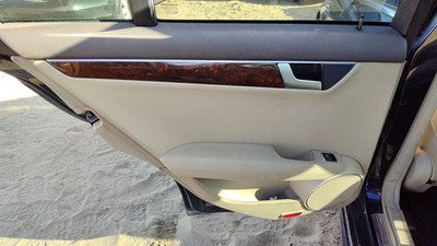 12-13 C300 Driver Left Rear Door Trim Panel With Switches Back Beige 125