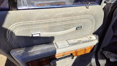 85 Grand Marquis Driver Left Rear Door Trim Panel With Switches Back Gray