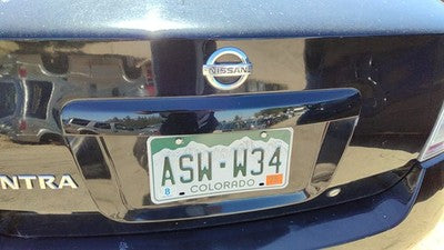 08 Sentra License Plate Trim Surround Panel Oem Tail Trunk Finish Black Kh3