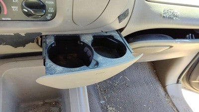 1997-2002 Ford Expedition Slide Out Dash Mounted Cup Holder Assembly Oem Tan Fh