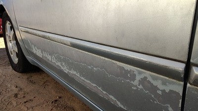 06-08 Sonata Driver Left Front Moulding From Door Trim Strip H1 Silver Blue