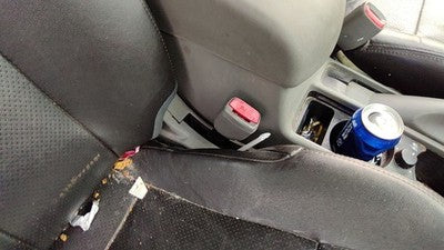 07-10 Nissan Sentra Passenger Right Front Seat Belt Buckle Receiver Charcoal W