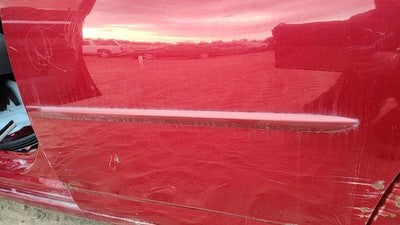 06-10 Charger Driver Left Rear Moulding From Door Back Trim Strip Inferno Red
