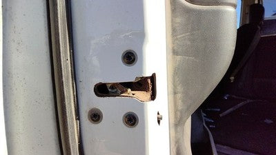 04-14 Nissan Titan Driver Left Rear Door Latch With Rods/cables Crew Cab Back
