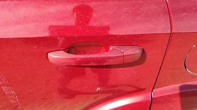 09-10 Dodge Journey Driver Left Rear Outside Door Handle Back Inferno Red Prh