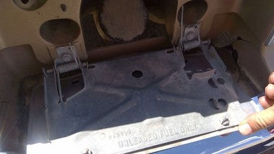 85 Olds 88 Fuel Tank Door With Hinge Gas Lid Filler License Plate Mount Bracket