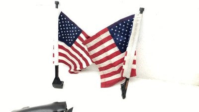 2000 Harley Davidson Leather Handle Bar Bag Flags With Mount Kickstand Pad Oem