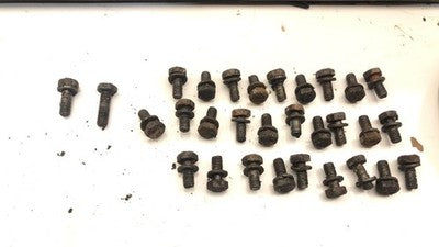 70-71 Nissan 240Z Engine Oil Pan With Good Drain Plug Bolts Hardware Pickup Tube