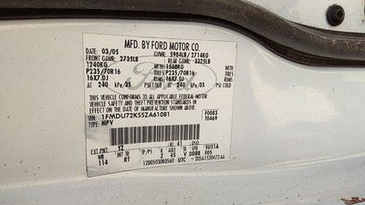 2002-2010 Ford Explorer Passenger Right Front Power Window Regulator With Motor
