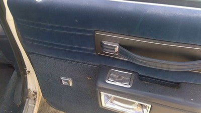 1986 Chevy Caprice Passenger Right Rear Inside Door Trim Panel Only Back Blue