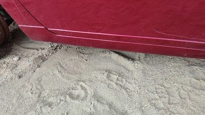 95-02 Eldorado Driver Left Front Lower Moulding From Door Trim Crimson Red 86U