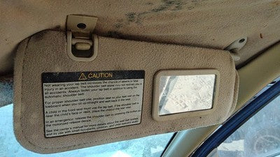 1993 Saturn Sc2 Coupe Passenger Right Sun Visor Oem Tan