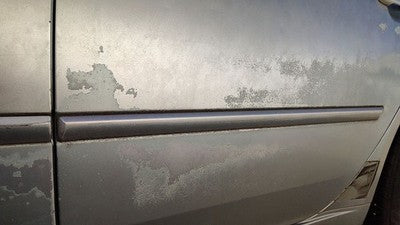 06-08 Sonata Driver Left Rear Moulding From Door Back Trim Strip H1 Silver Blue