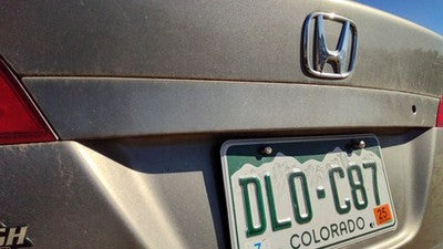 08 Honda Civic License Plate Trim Surround Panel Tail Trunk Sedan Gy Galaxy Gray
