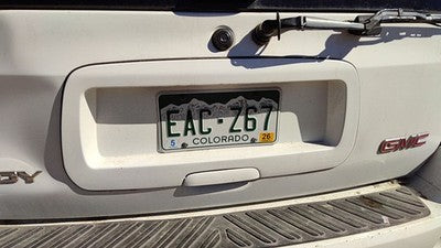 02-09 Gmc Envoy License Plate Trim Surround Panel Tail Trunk Finish White 50U