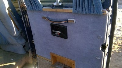 1989 Chevy G20 Van Passenger Right Rear Inside Door Trim Panel Only Back Blue