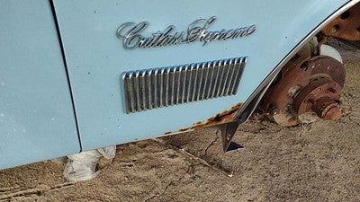 75 Cutlass Supreme Passenger Right Side Fender Chrome Moulding Badge Emblem Oem