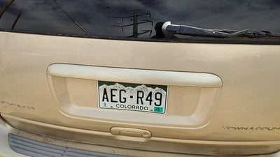 00 Town & Country License Plate Trim Surround Panel Oem Tail Trunk Finish Gold