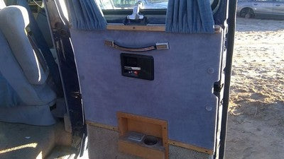 1989 Chevy G20 Van Passenger Right Rear Inside Door Trim Panel Only Back Blue