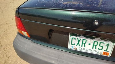 1996-99 Saturn Sl1 License Plate Trim Surround Panel Oem Tail Trunk Finish Green