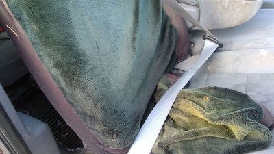 05-07 F350 Super Duty Passenger Right Front Seat Belt Retractor Shoulder Gray