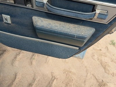 1986 Olds 88 Passenger Right Rear Door Trim Panel With Switches Back Blue
