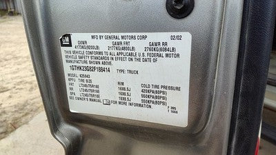 2002 Sierra 2500 Hd Driver Left Rear Brake Backing Plate Assembly Oem