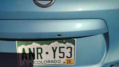 14-19 Versa Note License Plate Trim Hatch Handle Reverse Camera Assembly Blue