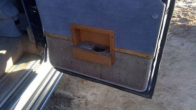 1989 Chevy G20 Van Passenger Right Rear Inside Door Trim Panel Only Back Blue
