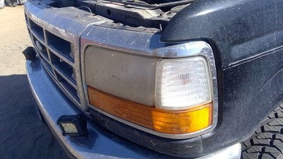 92-96 Ford Bronco Complete Driver Left Front Headlight Turn Signals Chrome Trim