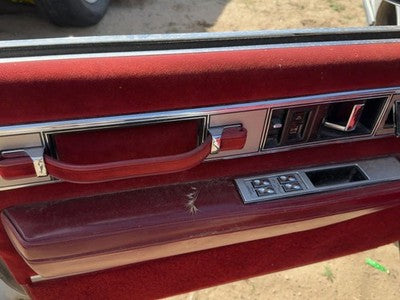 1986 Olds 88 Driver Left Front Door Trim Panel With Master Switch Red