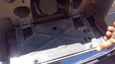 85 Olds 88 Fuel Tank Door With Hinge Gas Lid Filler License Plate Mount Bracket