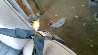 1989 Chevy G20 Van Passenger Right Front Seat Belt Buckle Receiver Oem Blue