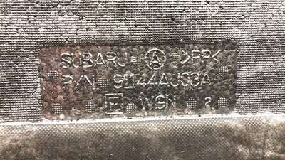 2012 Subaru Legacy Outback Spare Tire Foam Cover 91144Aj03a