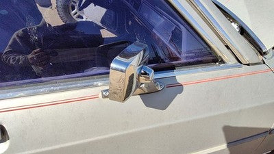 80-91 Grand Marquis Passenger Right Chrome Side Mirror With Control Cable Gray