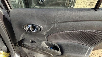 14-19 Versa Passenger Right Rear Door Trim Panel With Switches Back Charcoal G