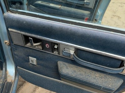 1986 Olds 88 Passenger Right Rear Door Trim Panel With Switches Back Blue