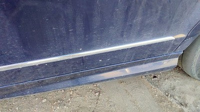 08-14 C300 Driver Left Rear Moulding From Door Back Trim Strip Lunar Blue 890