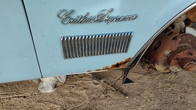 75 Cutlass Supreme Passenger Right Side Fender Chrome Moulding Badge Emblem Oem