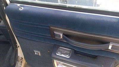1986 Chevy Caprice Passenger Right Rear Inside Door Trim Panel Only Back Blue