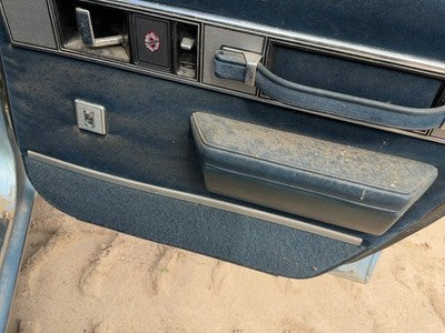 1986 Olds 88 Passenger Right Rear Door Trim Panel With Switches Back Blue