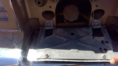 85 Olds 88 Fuel Tank Door With Hinge Gas Lid Filler License Plate Mount Bracket