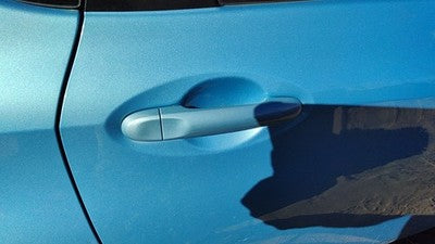 14-19 Nissan Versa Note Passenger Right Rear Outside Door Handle Back Blue Rbe