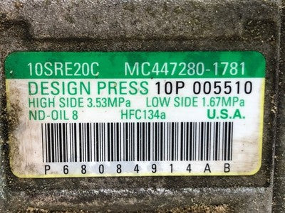 2011-2019 Dodge Journey Ac Compressor Air Conditioner Pump Assembly 3.6l At Oem